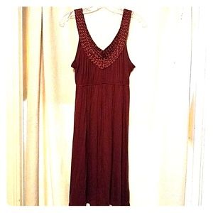 Maroon, lightweight summer dress